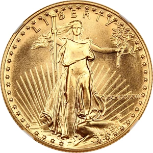 image for: 1987 Gold Eagle $25 NGC MS69