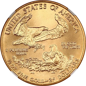 image for: 1992 Gold Eagle $25 NGC MS69