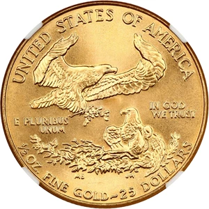 image for: 1987 Gold Eagle $25 NGC MS69