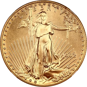 image for: 1992 Gold Eagle $25 NGC MS69