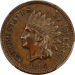 image for: 1865 1c PCGS AU55 (Plain 5)
