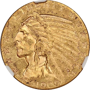 image for: 1909-S $5 NGC MS62