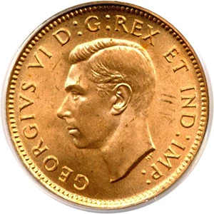 image for: Canada: 1939 1c PCGS MS65 RD