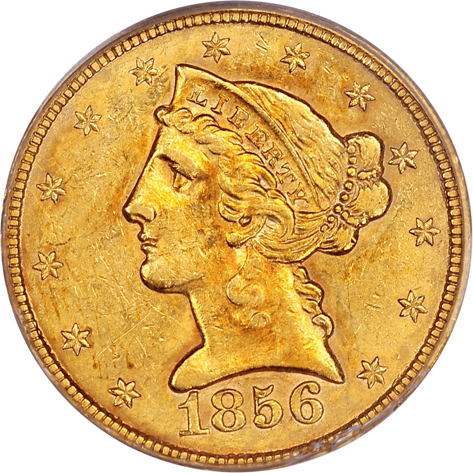 image for: S.S. Central America: 1856-S $5 PCGS AU55