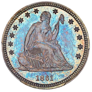 image for: 1861 25c PCGS Proof 64