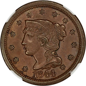 image for: 1844 1c NGC MS62 BN
