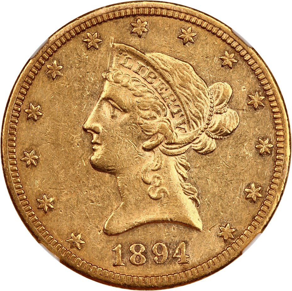 image for: 1894-S $10 NGC AU50