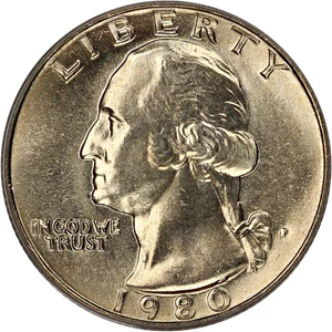 image for: 1980 25c PCGS MS66
