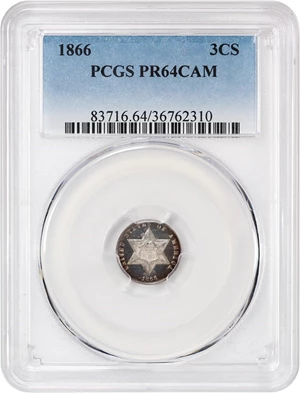 image for: 1866 3cS PCGS Proof 64 CAM