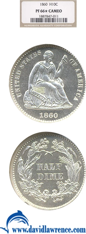 image for: 1860 H10C NGC Proof 66 Cameo