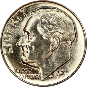 image for: 1957-D 10c PCGS MS66 FB