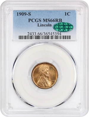 image for: 1909-S Lincoln 1c PCGS/CAC MS66 RB