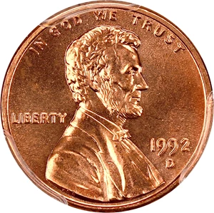 image for: 1992-D 1c PCGS MS67 RD
