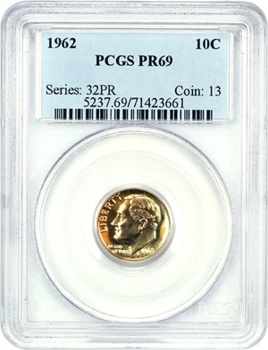 image for: 1962 10c PCGS Proof 69