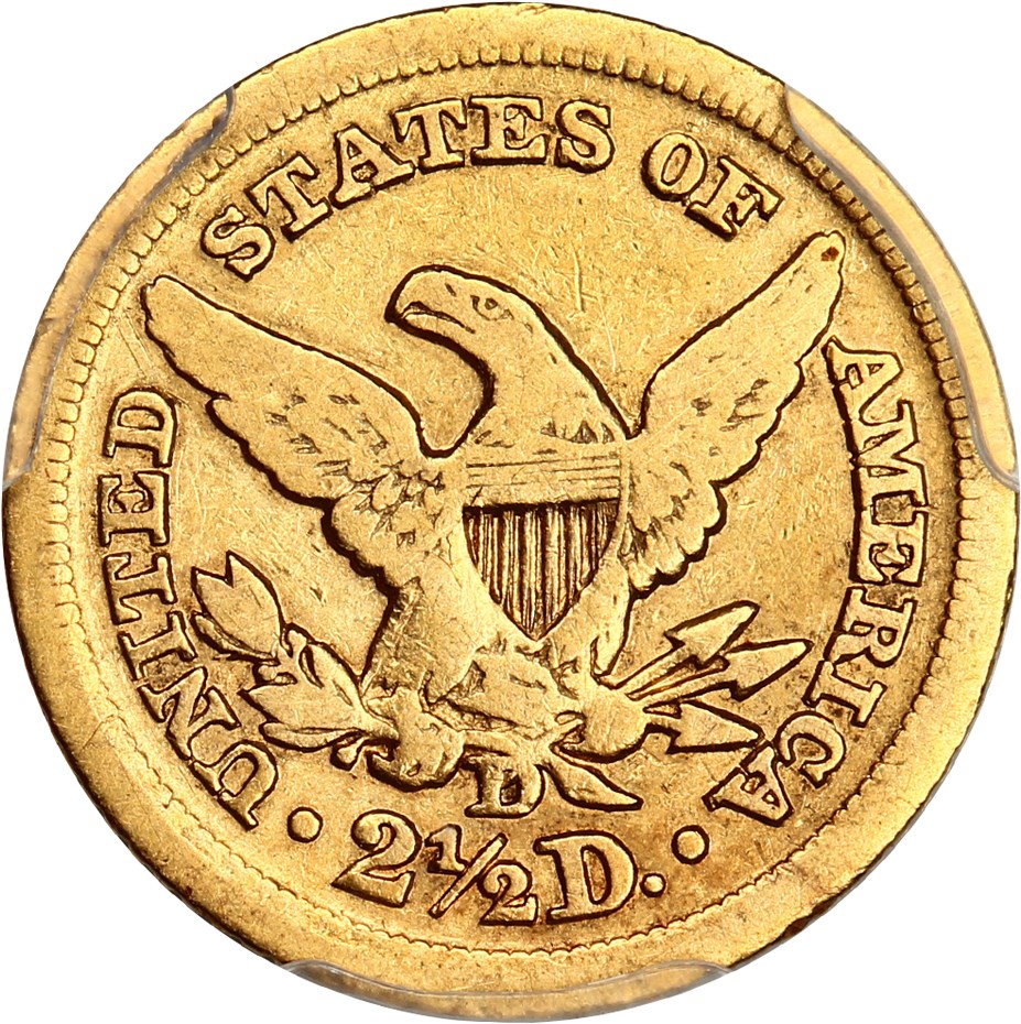 image for: 1853-D 2 1/2 PCGS VF20