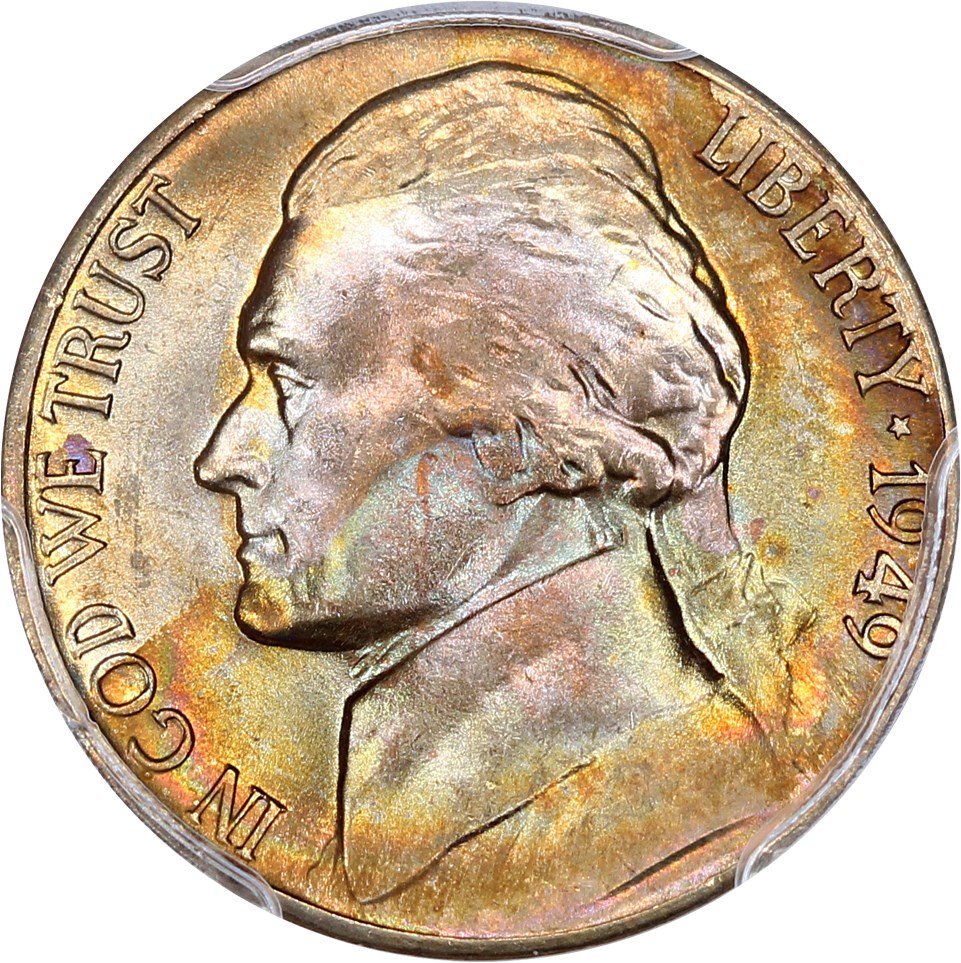 image for: 1949-D 5c PCGS MS67