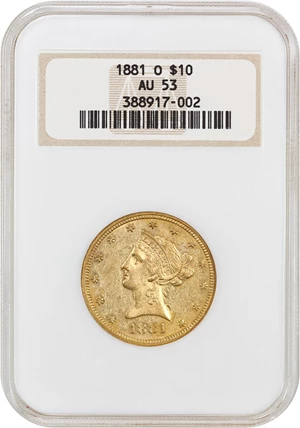 image for: 1881-O $10 NGC AU53 (OH)