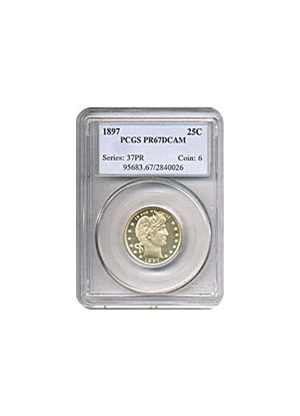 image for: 1897 25c PCGS Proof 67 DCameo