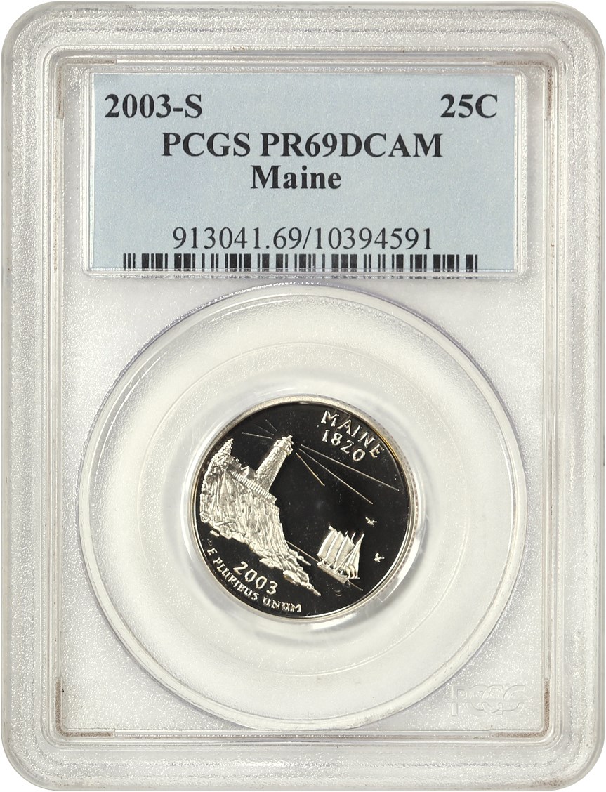image for: 2003-S Maine 25c PCGS Proof 69 DCAM