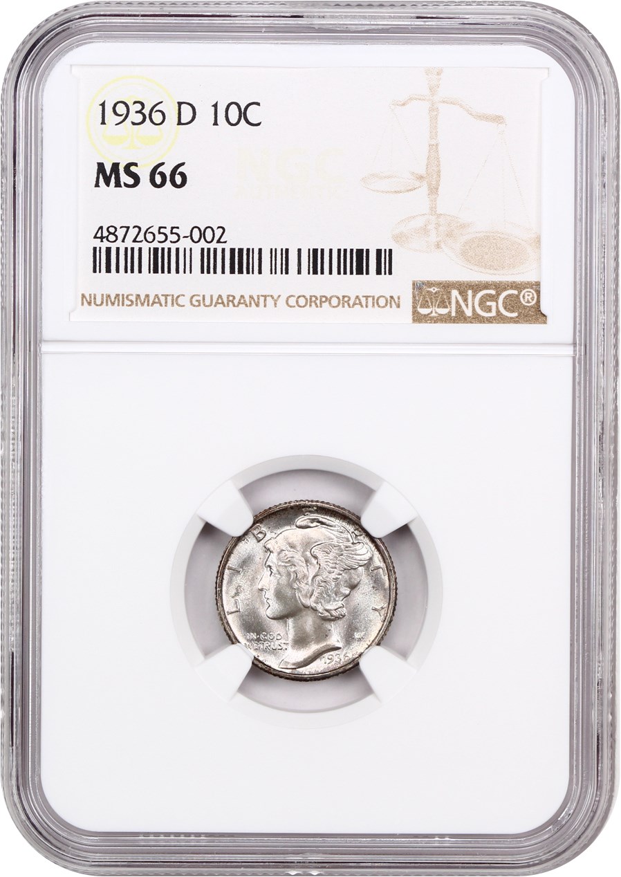 image for: 1936-D 10c NGC MS66