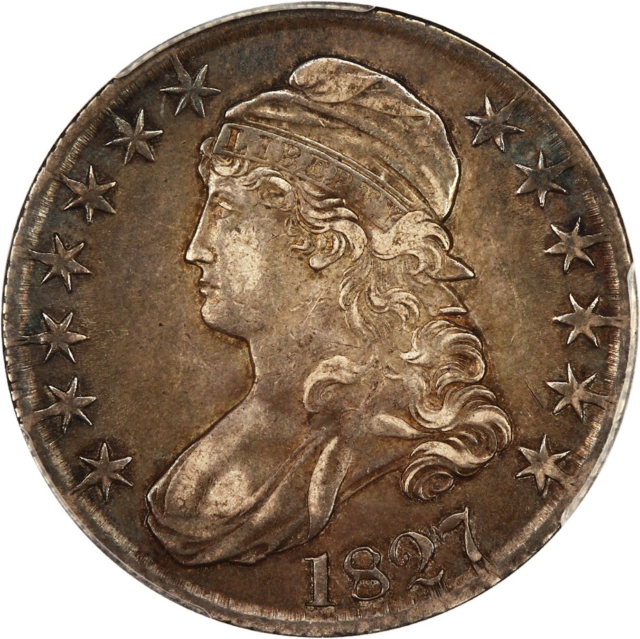 image for: 1827 50c PCGS/CAC XF45 (Overton 147, Curl Base 2)