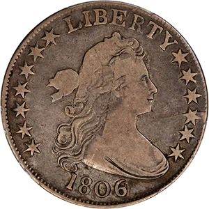 image for: 1806 50c PCGS/CAC F15 (O-112, 6/Inverted 6)