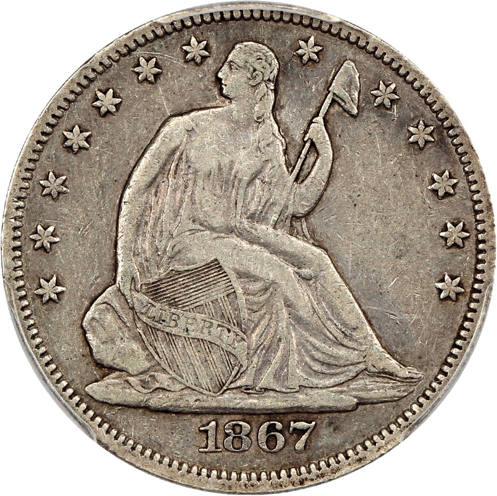 image for: 1867 50c PCGS VF25