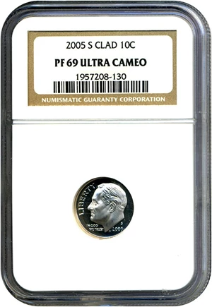 image for: 2005-S 10c NGC Proof 69 UCameo