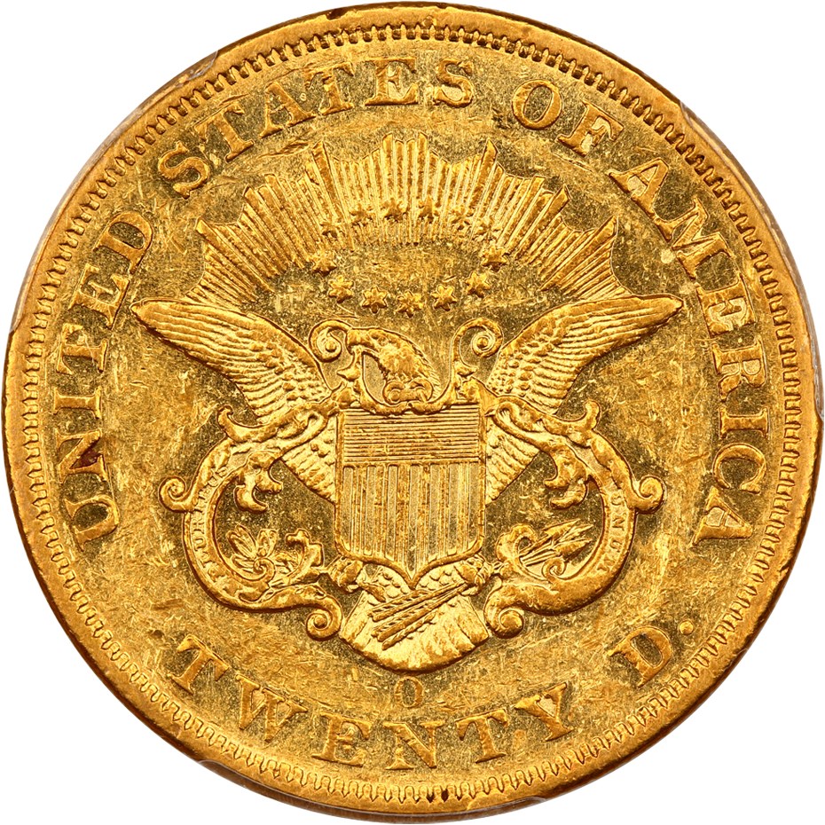 image for: 1858-O $20 PCGS AU55
