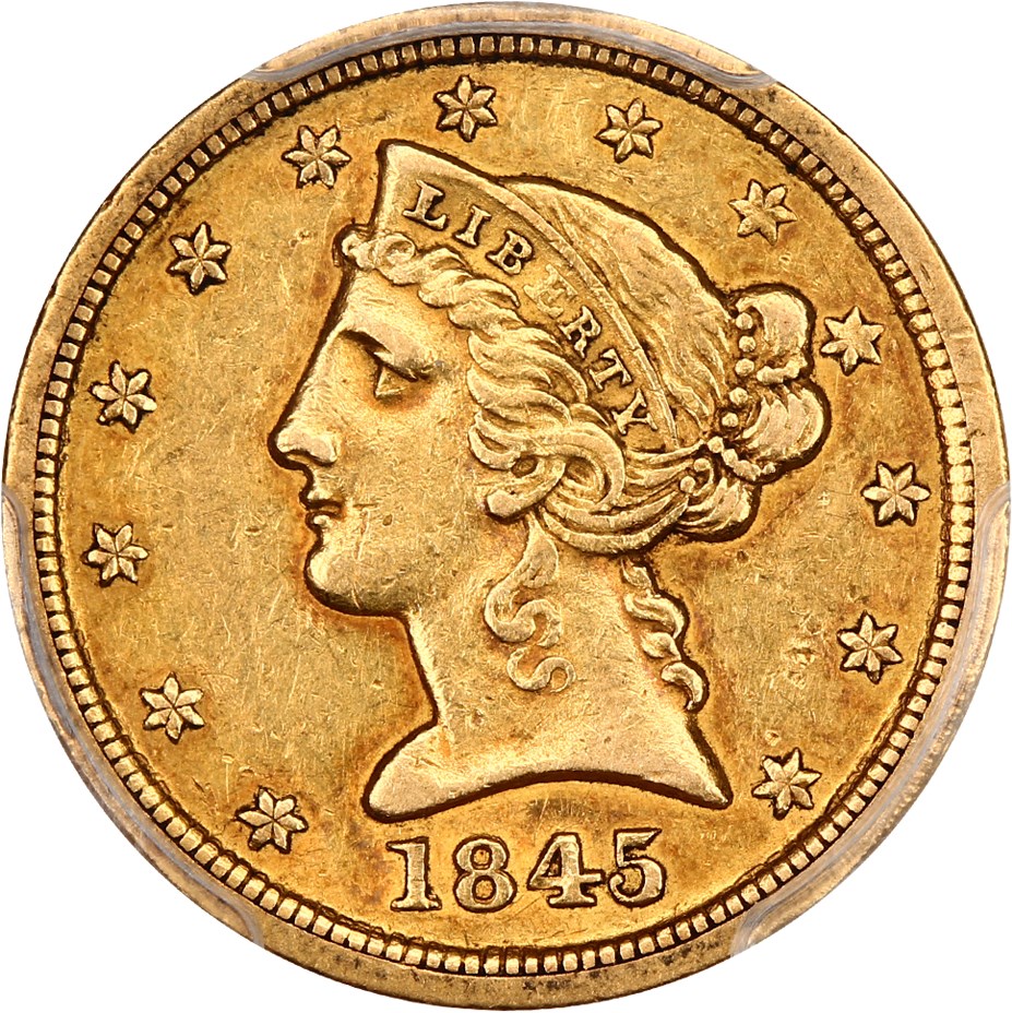 image for: 1845-O $5 PCGS/CAC AU53