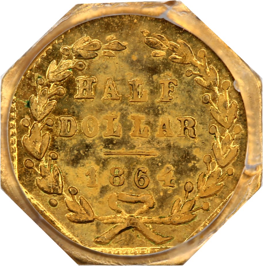image for: 1864 Cal. Gold 50c PCGS MS62 (BG-918)