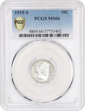 image for: 1915-S 10c PCGS MS66
