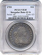 image for: 1799 $1 Irregular Date-13 Stars PCGS VF35 (BB-151)