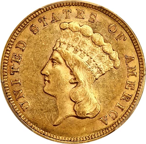 image for: 1860 $3 PCGS/CAC AU58