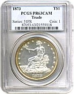 image for: 1873 Trade$  PCGS Proof 63 Cameo