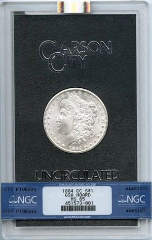image for: 1884-CC $1 NGC/GSA MS65 ex: GSA Hoard