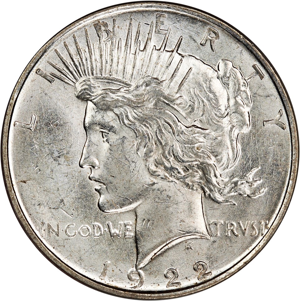 image for: Top 50 VAM: 1922-D $1 PCGS AU58 (VAM-3, Doubled Leaves)