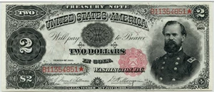image for: FR. 357 1891 $2 Treasury Note PMG Choice Unc 64 EPQ
