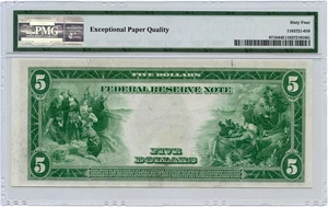 image for: FR. 871 1914 Blue Seal $5 Federal Reserve Note Chicago PMG Choice Unc 64 EPQ