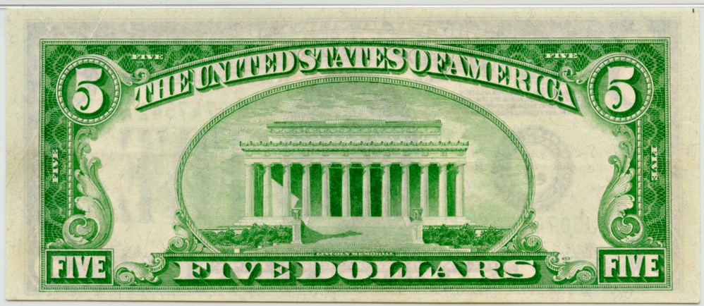 image for: FR. 1955J 1934 Light Green Seal $5 Federal Reserve Note Kansas City PMG About Unc 53EPQ