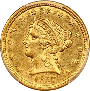image for: 1857-O $2 1/2 PCGS AU55