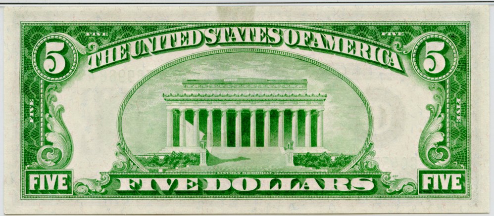 image for: FR. 1955G 1934 Light Green Seal $5 Federal Reserve Note Chicago PMG Choice Unc 64EPQ