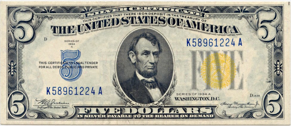 image for: FR. 2307 1934A North Africa $5 Silver Certificate PCGS Very Choice New 64PPQ