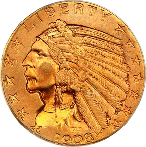 image for: 1908-S $5 PCGS MS64