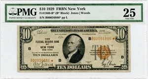 image for: FR. 1860B* 1929 $10 FRBN New York PMG Very Fine 25