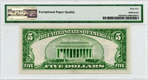 image for: FR. 1653 Wide 1934C $5 Silver Certificate PMG Gem Unc 65 EPQ