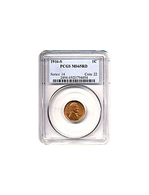 image for: 1916-S 1c PCGS MS65 RD