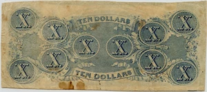 image for: FR. T59 1863 April 6 1863 $10 Confederate States of America PMG Very Fine 25 (Stains)