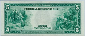 image for: FR. 871a 1914 Blue Seal $5 Federal Note Chicago PMG About Unc 55EPQ