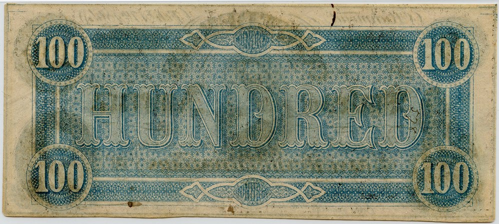 image for: FR. T65 1864 $100 Confederate States of America PMG About Unc 58
